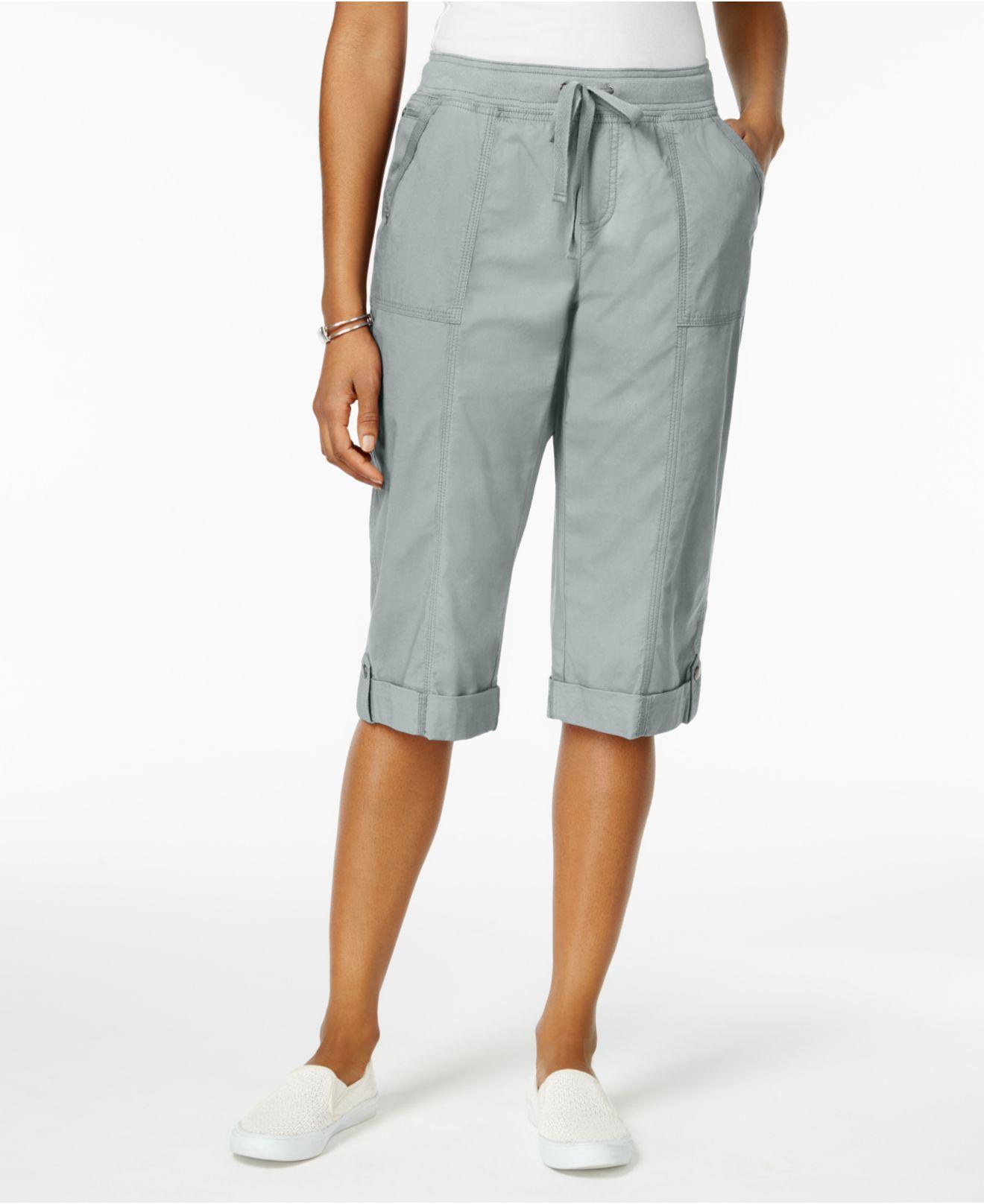 Lyst Style & Co. Drawstringwaist Skimmer Shorts in Blue